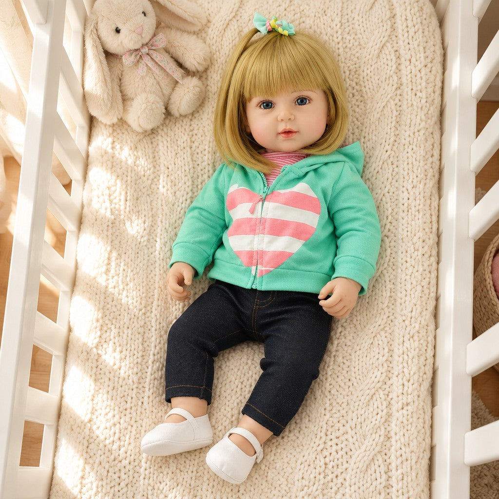 Hazel 19 inch reborn baby doll with her blonde bob
