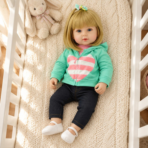 Hazel 19 inch reborn baby doll with her blonde bob