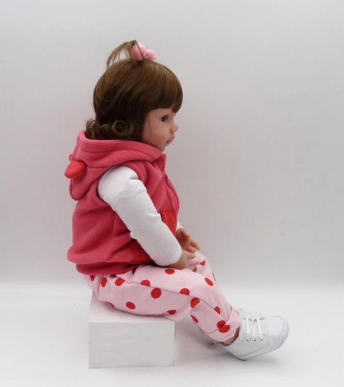 Josie 19 inch reborn baby doll with her giraffe