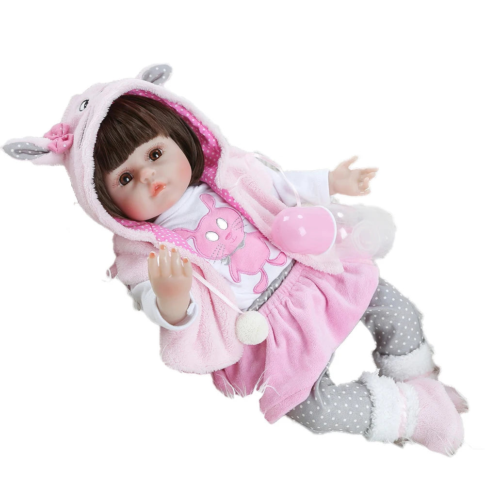 Rosie 19 inch reborn baby doll with her bunny hood